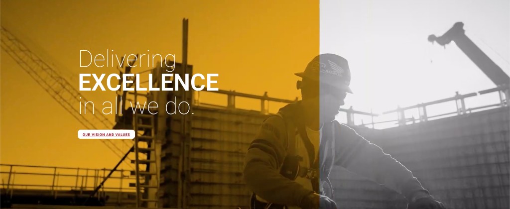 Hensel Phelps visual with the line Delivering excellence in all we do